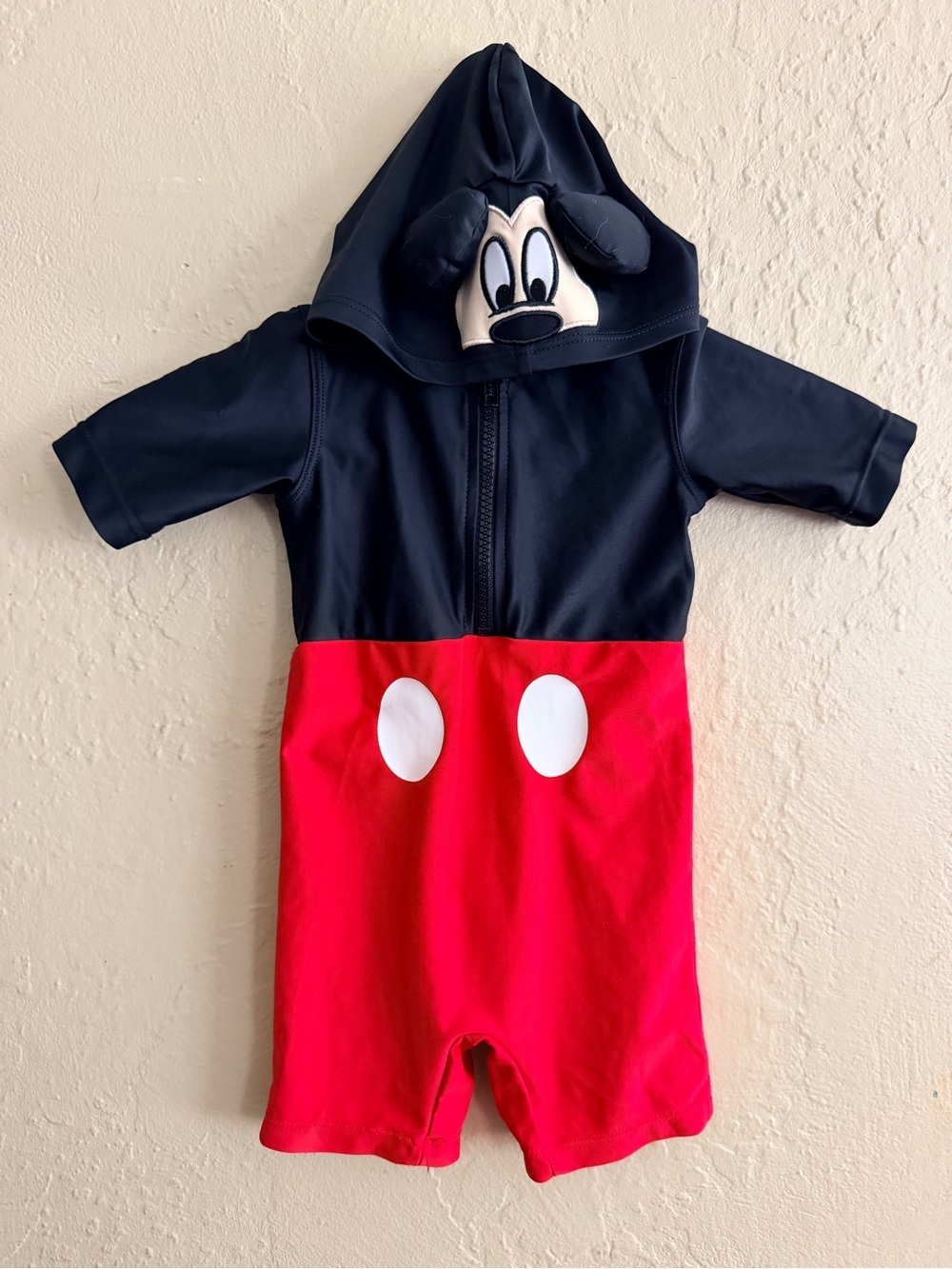 Disney Baby Black Zippered Infanta Swimsuit with White Logo